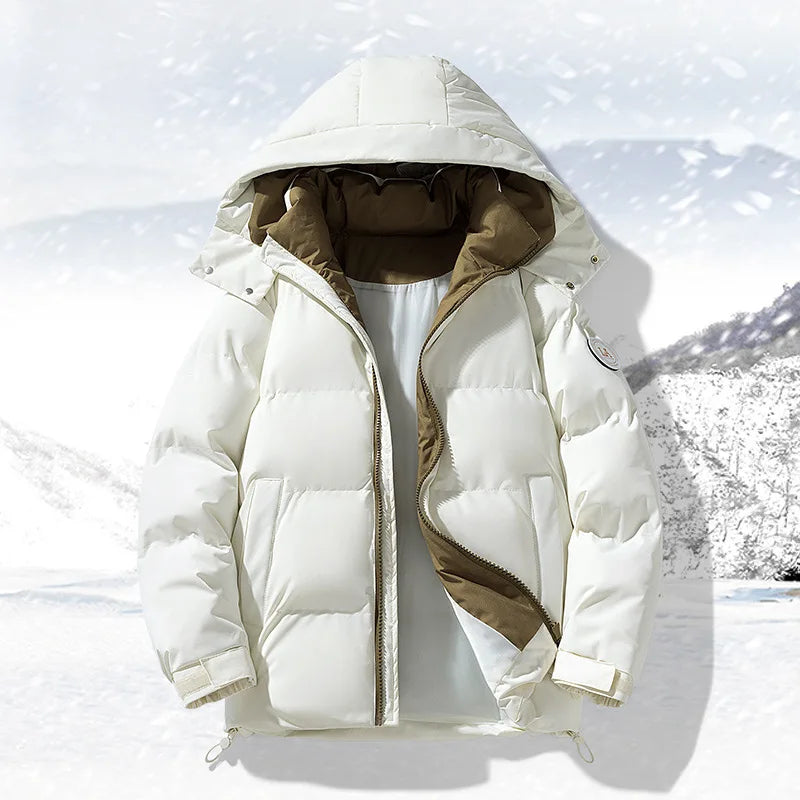 TACTYLON Men’s Winter Thickened Cotton Jacket – Removable Hood Street Style Casual Coat