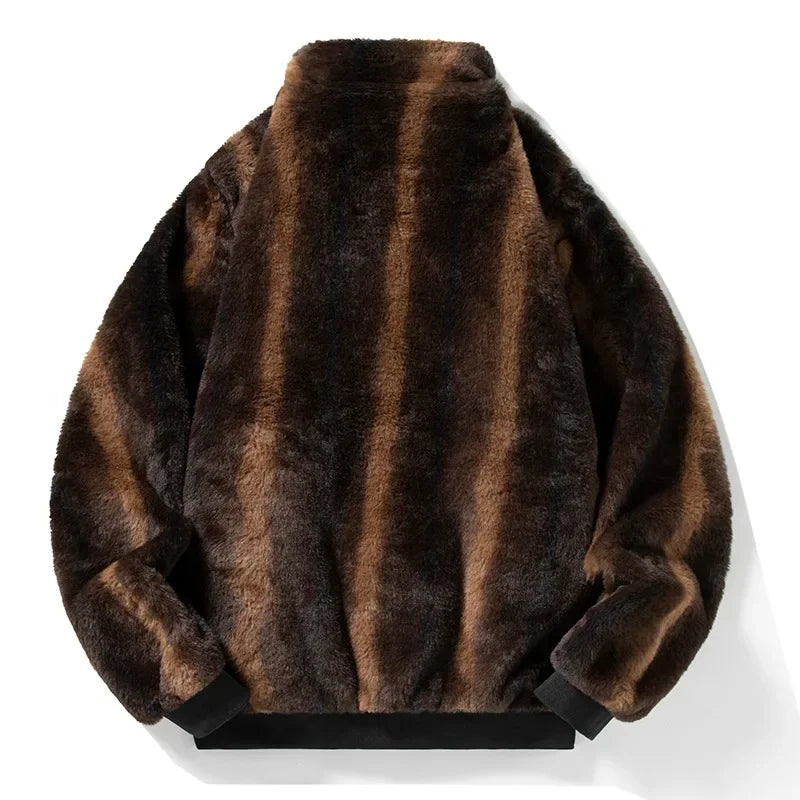 TACTYLON Men’s Winter Fleece-Lined Jacket – Double-Sided Warm Street Style Coat