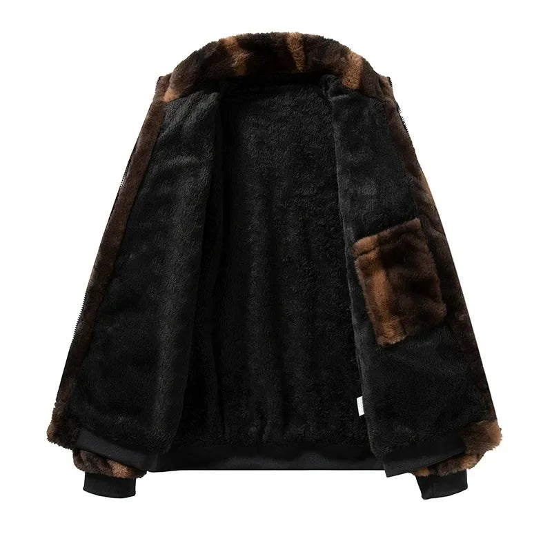 TACTYLON Men’s Winter Fleece-Lined Jacket – Double-Sided Warm Street Style Coat