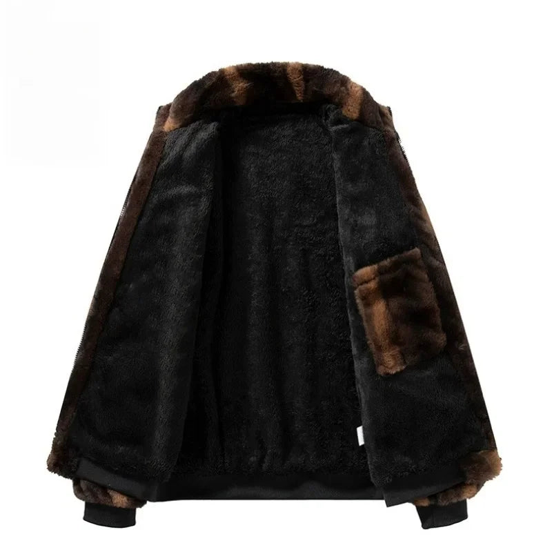 TACTYLON Men’s Winter Fleece-Lined Jacket – Double-Sided Warm Street Style Coat