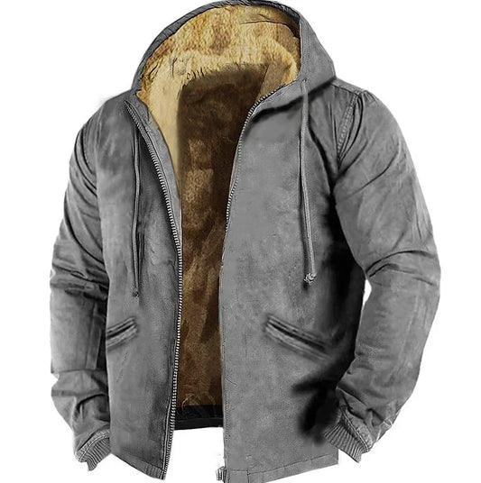 TACTYLON Men’s Thickened Fleece Winter Jacket – Loose Fit Cotton Hoodie Sweatshirt