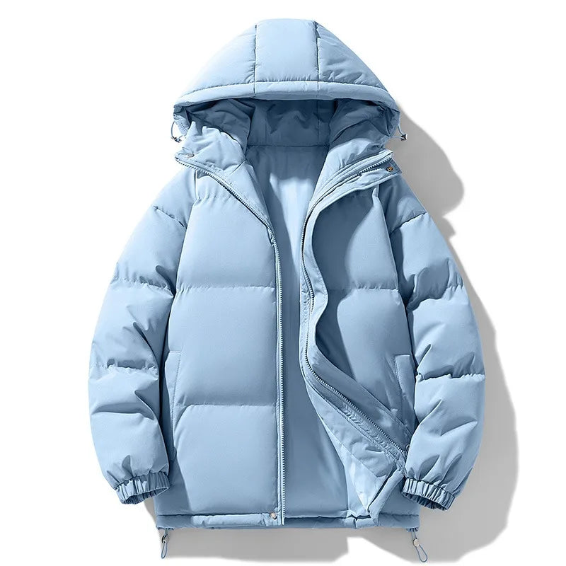 TACTYLON Men’s Thickened Cotton Jacket – Winter Casual Stand Collar Zipper Coat