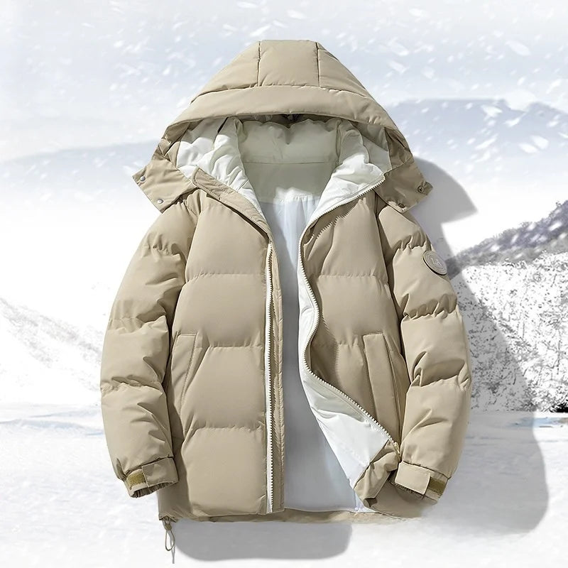 TACTYLON Men’s Winter Thickened Cotton Jacket – Removable Hood Street Style Casual Coat