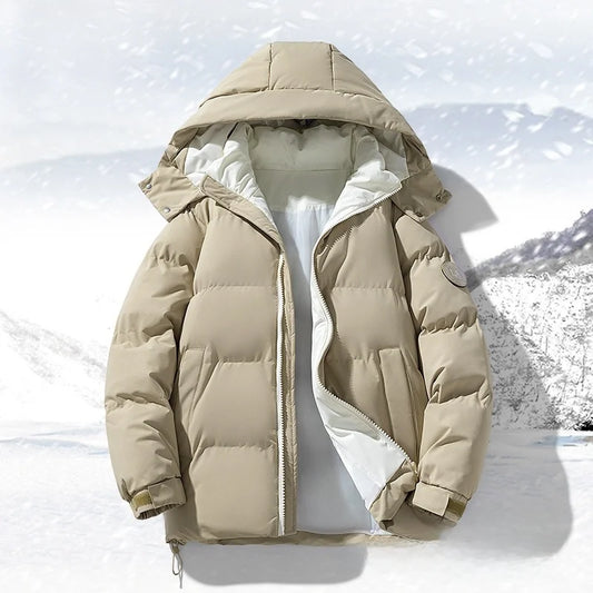 TACTYLON Men’s Winter Thickened Cotton Jacket – Removable Hood Street Style Casual Coat